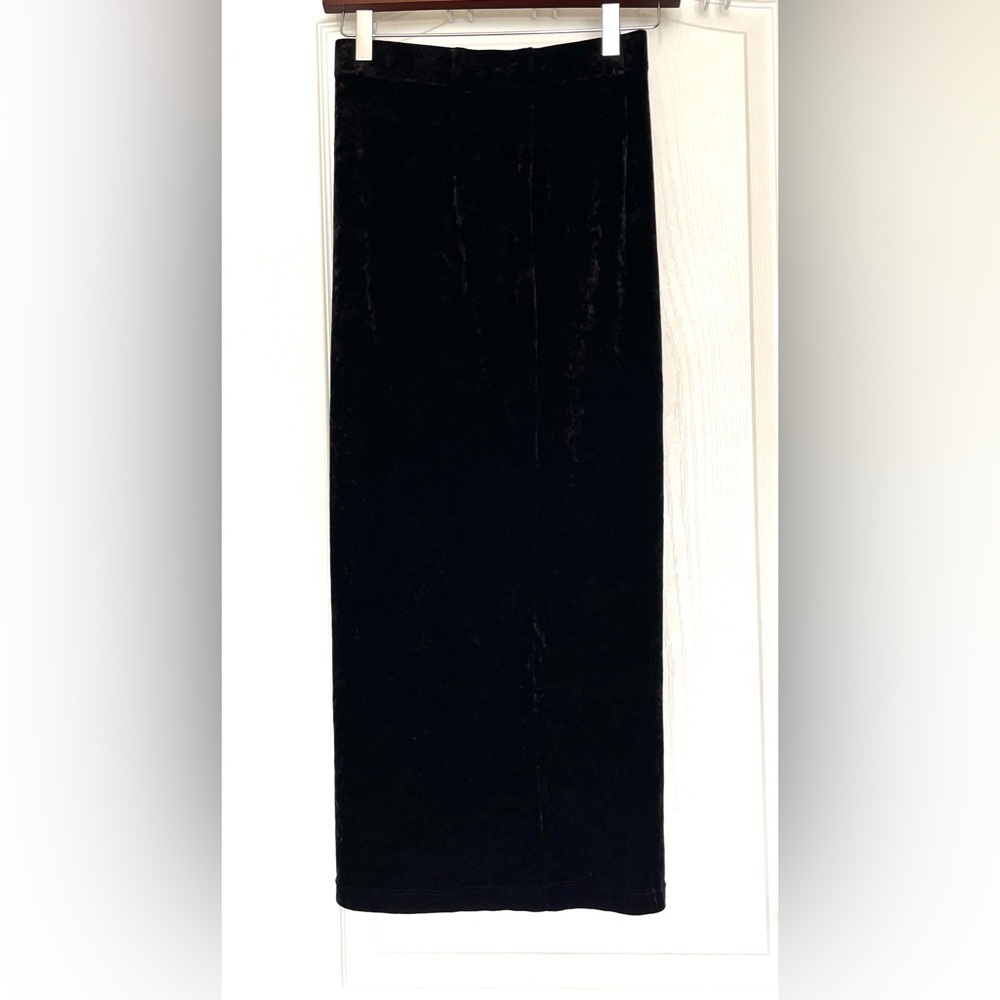 Vintage Italian Black Velvet Maxi Skirt Sz OS Witchycore Vamp Goth Dark Academia